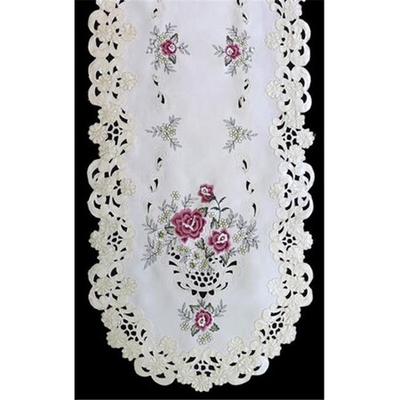 Sinobrite Sinobrite H0971-RS English Rose Round Doily; 24 in. H0971/RS(024)